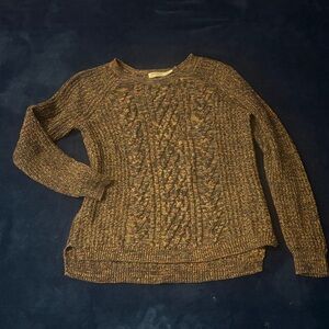 Faded Glory Brown Textured Crew Neck Sweater
